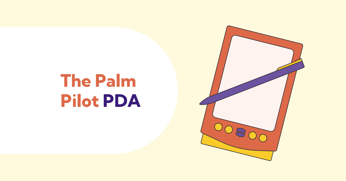 Illustration of the Palm Pilot PDA and its stylus